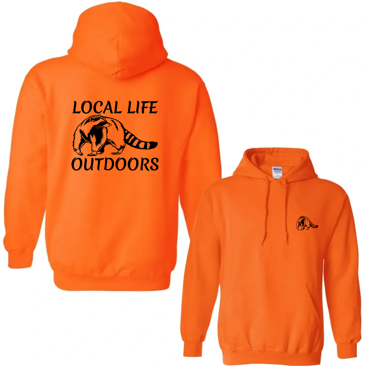 Local Life Outdoors Raccoon Print Hoodie