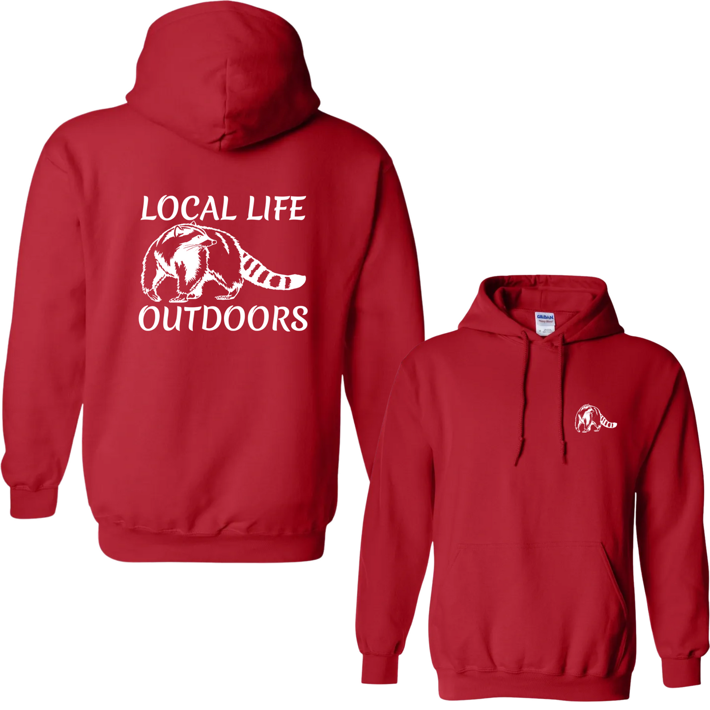 Local Life Outdoors Raccoon Print Hoodie