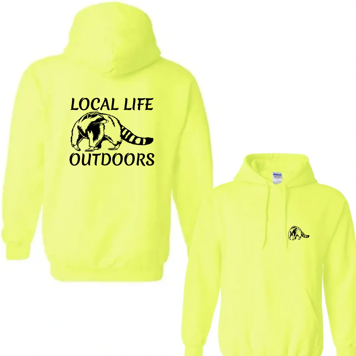 Local Life Outdoors Raccoon Print Hoodie