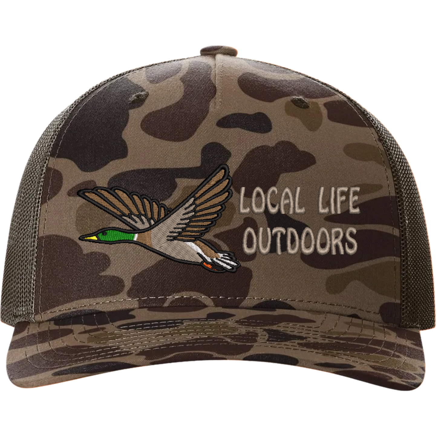 LLO Duck Camo Richardson 112 Trucker Hat