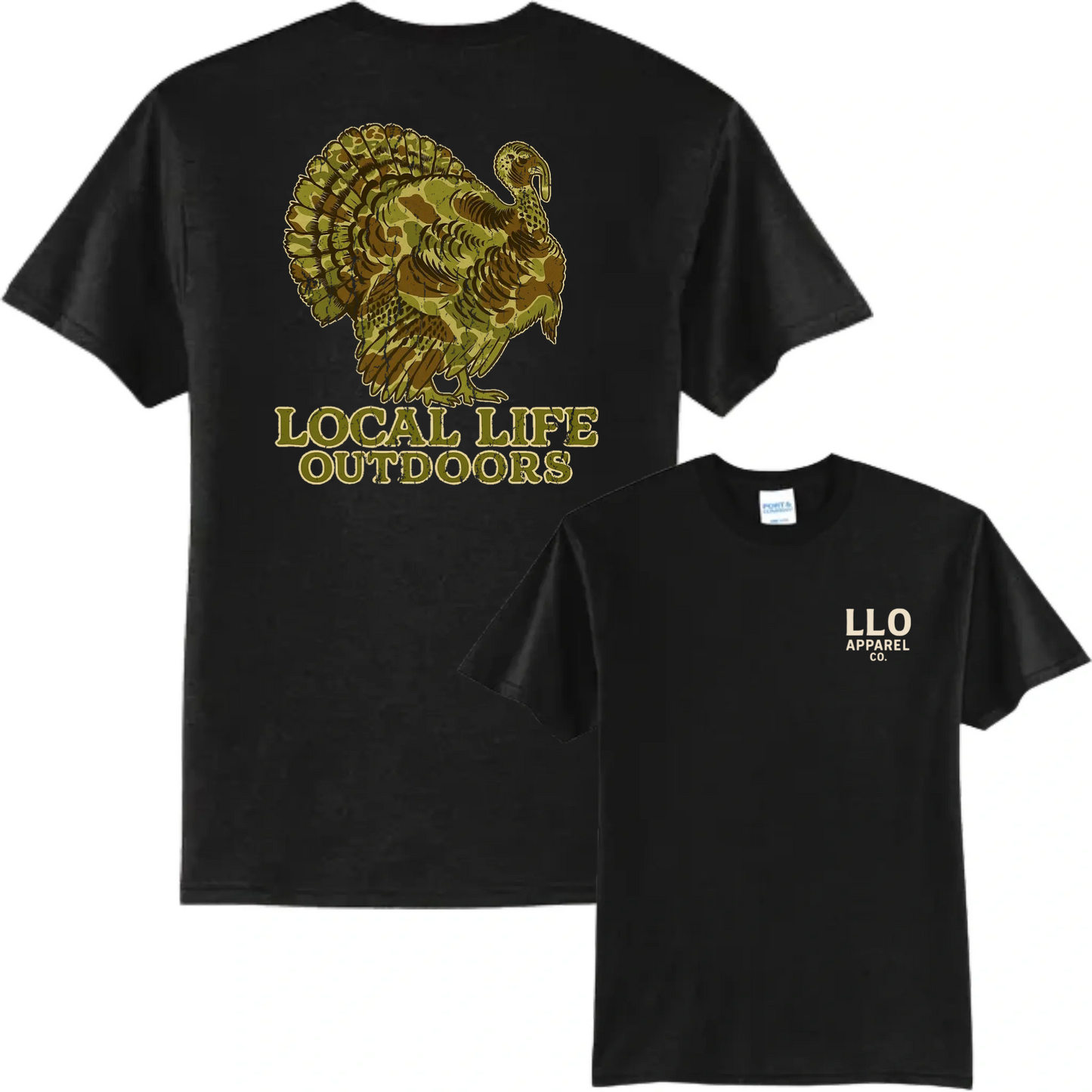 Local Life Outdoors Camo Turkey Logo Classic Tee