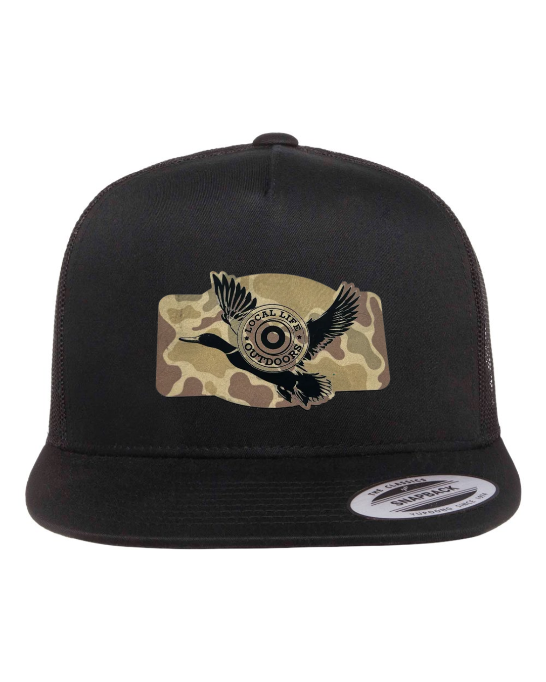 LLO  Camo Duck Leather Patch Richardson 112 Trucker Hat