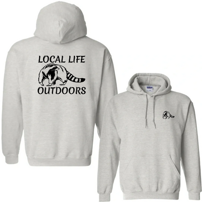 Local Life Outdoors Raccoon Print Hoodie