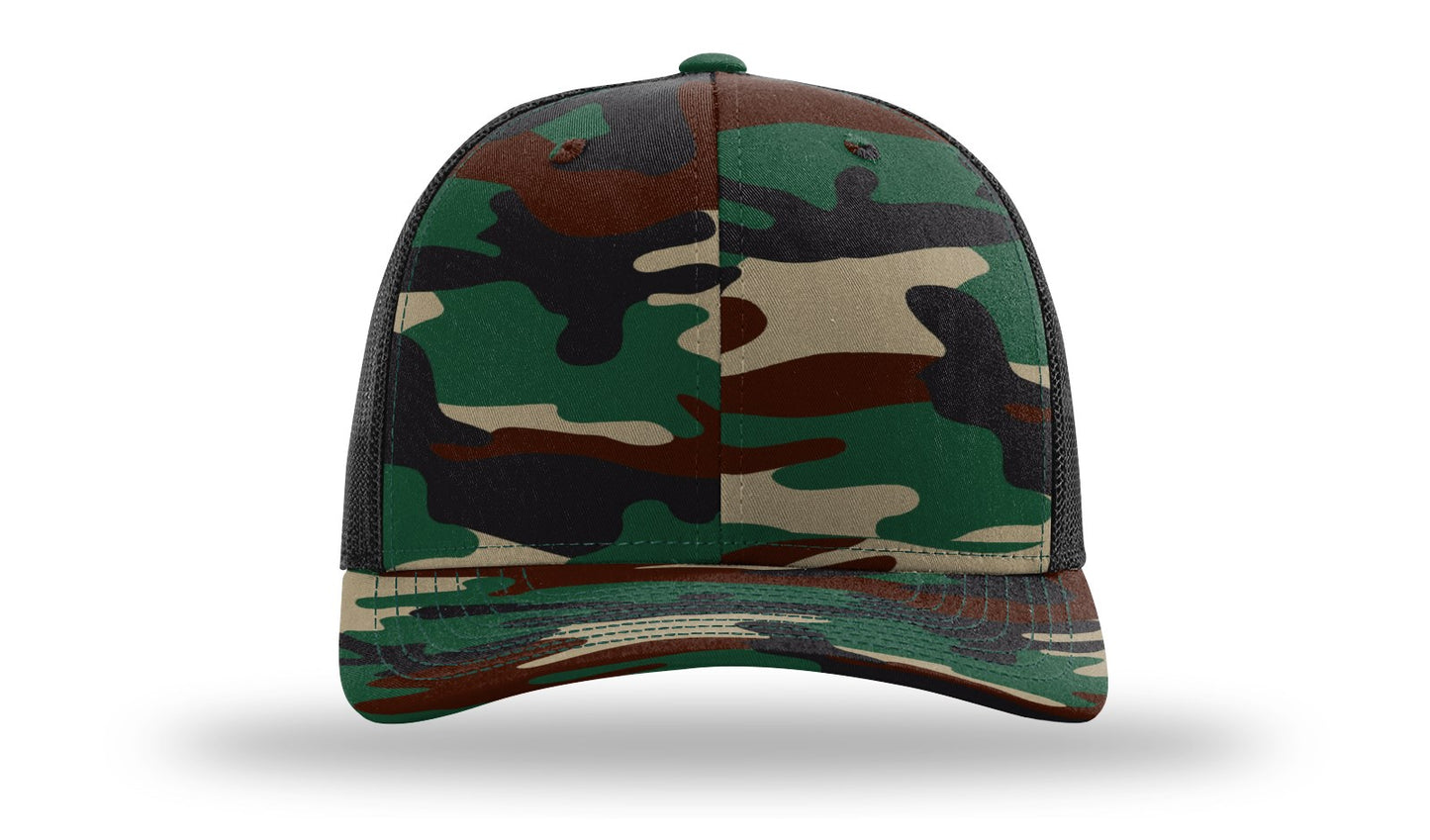 LLO  Full Color Fish Leather Patch Richardson 112 Trucker Hat