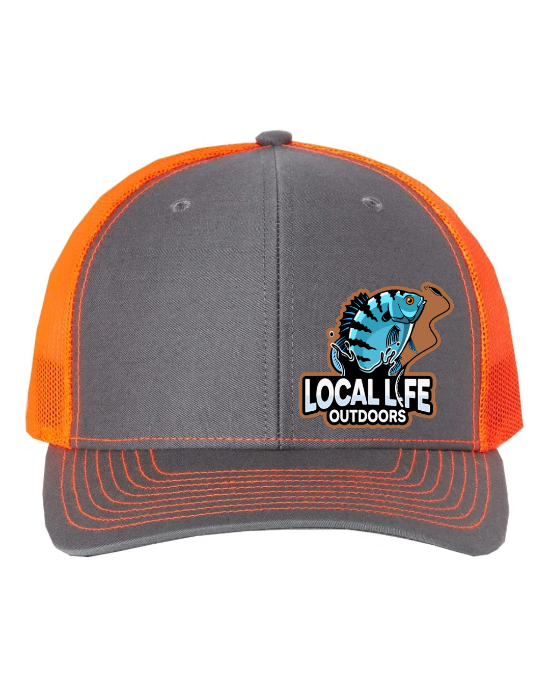 LLO  Full Color Fish Leather Patch Richardson 112 Trucker Hat