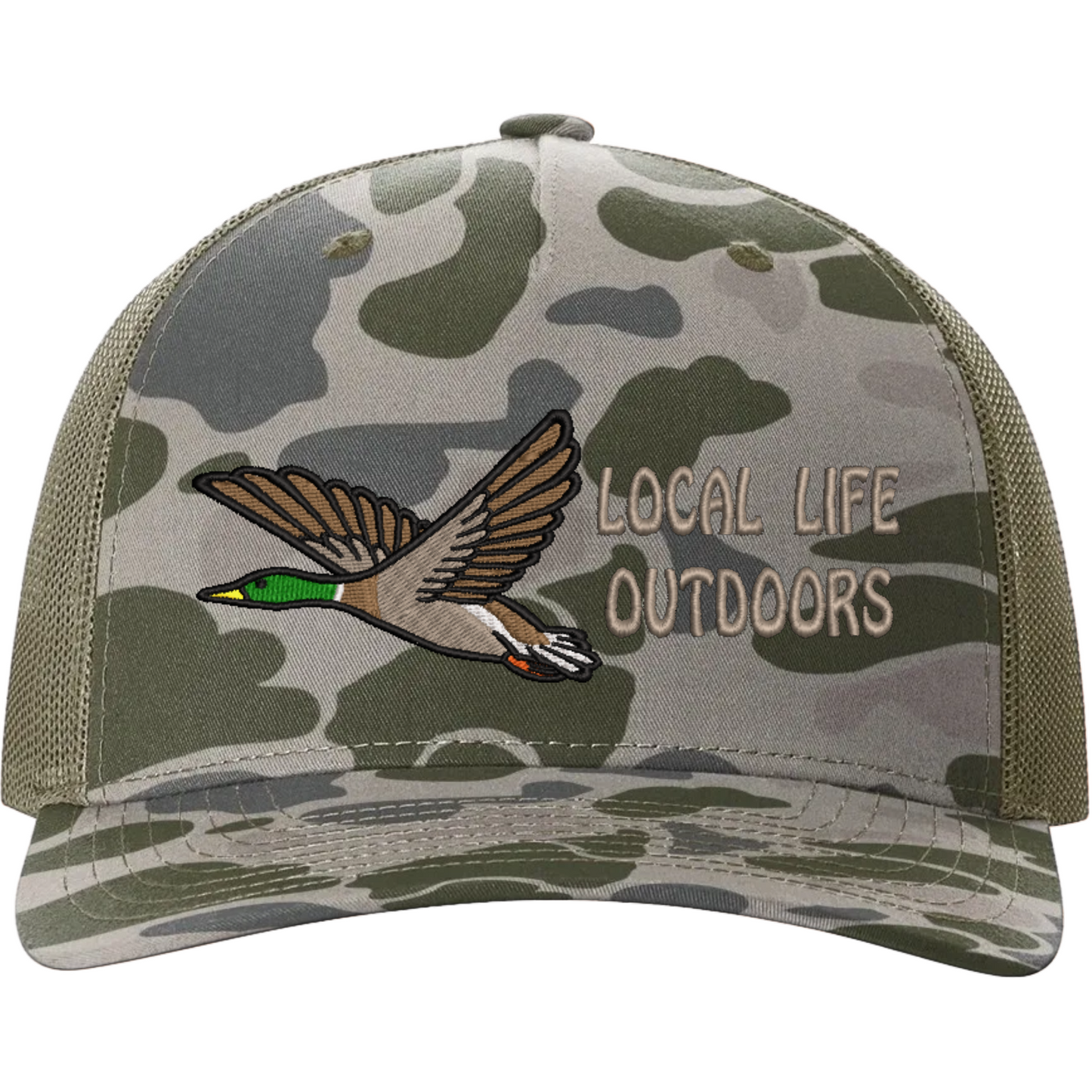 LLO Duck Camo Richardson 112 Trucker Hat