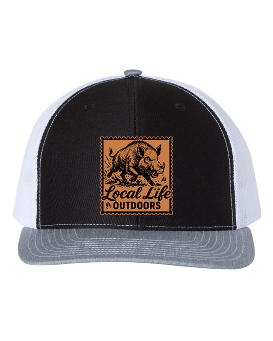 LLO  Hog Logo Leather Patch Hat