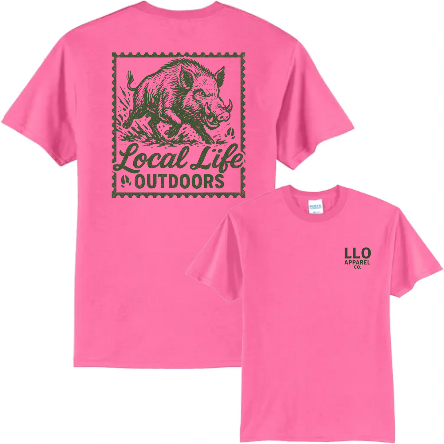 Local Life Outdoors Hog Stamp Logo Classic Tee