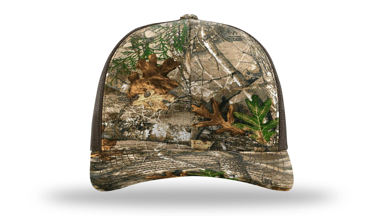 LLO  Full Color Fish Leather Patch Richardson 112 Trucker Hat
