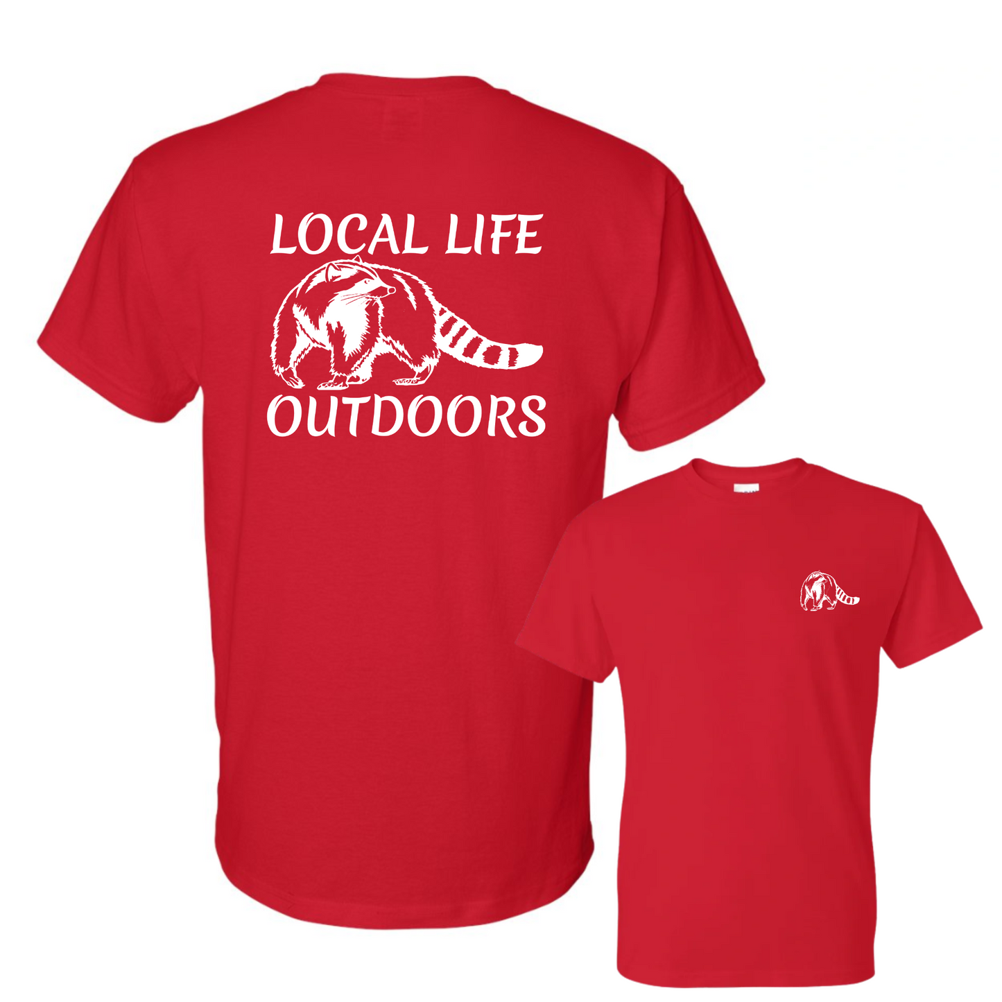 Local Life Outdoors Raccoon Print Classic Tee