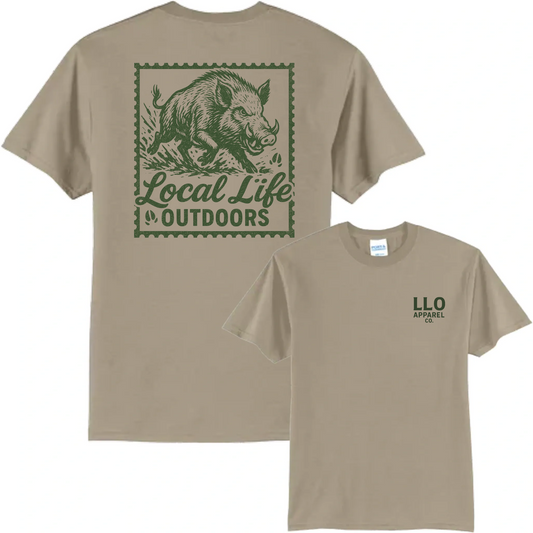Local Life Outdoors Hog Stamp Logo Classic Tee