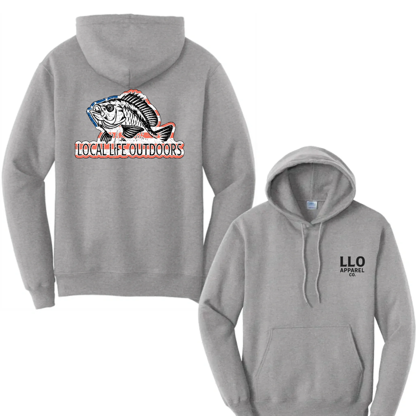 Local Life Outdoors American Flag Fish Logo Classic Tee