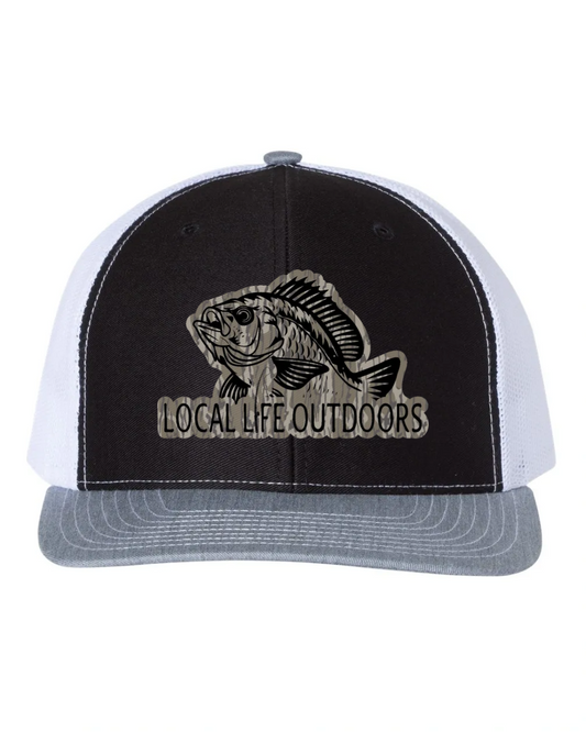 LLO  Fish Logo Leather Patch Hat