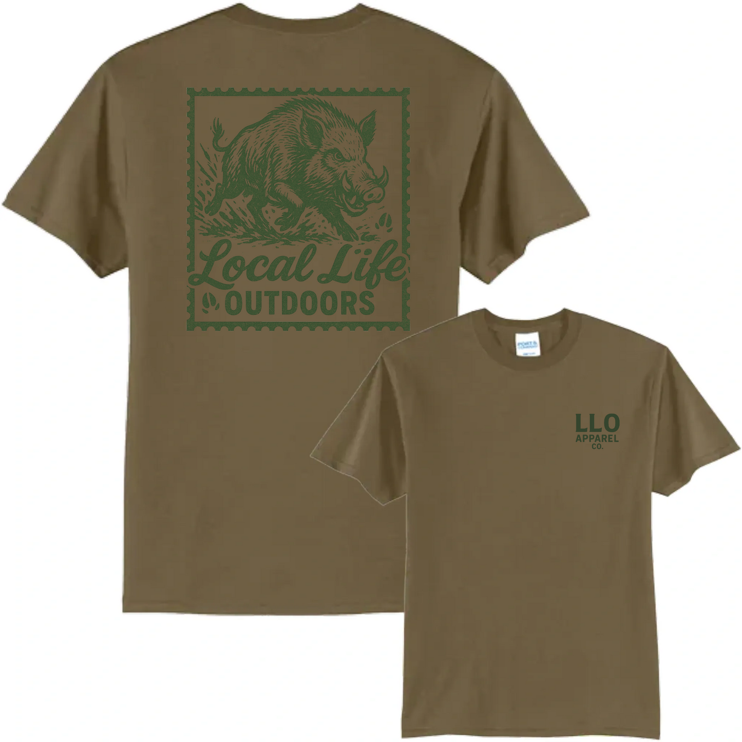 Local Life Outdoors Hog Stamp Logo Classic Tee