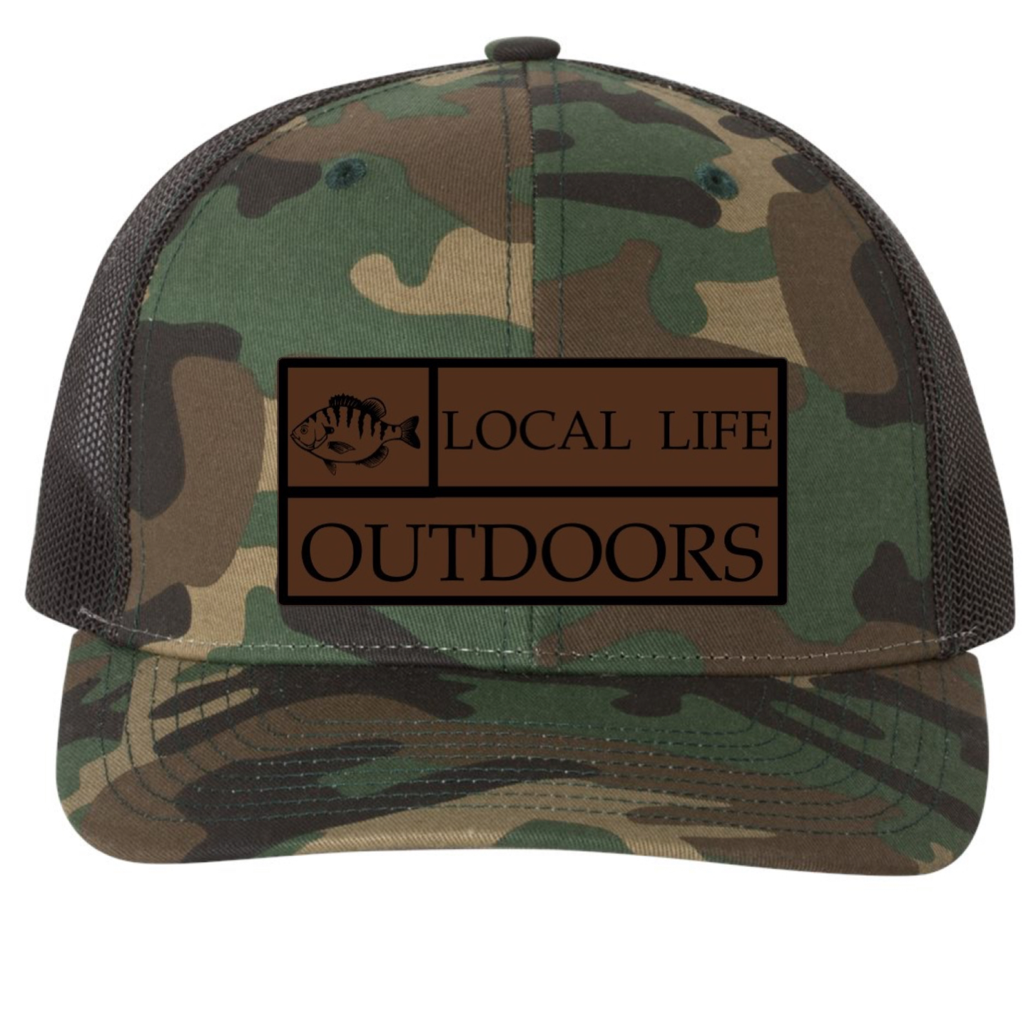 Local Life Outdoors Banner Print Leather Patch Richardson 112 Hat